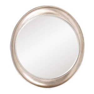 Howard Elliott 39"x35" Metallic Framed Oval Wall Mirror Warm Silver - 1 of 4
