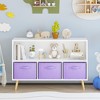 Kids bookcase with Collapsible Fabric Drawers, Children's Book Display, Toy Storage Cabinet Organizer - 2 of 4