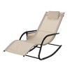 Outsunny Outdoor Rocking Recliner, Sling Sun Lounger with Removable Headrest and Side Pocket for Garden, Patio and Dec - 4 of 4