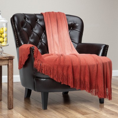 Chanasya Gradient Ombre Acrylic Throw Blanket With Tassels