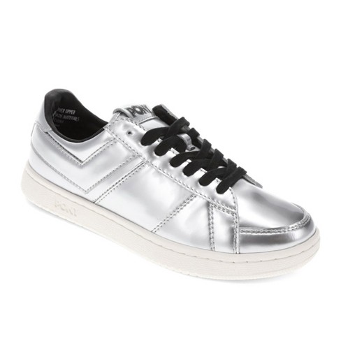 Pony Mens M 80 Low Metallic Genuine Leather Premium Lace Up Athletic Sneaker Shoe Silver Size 6 Target