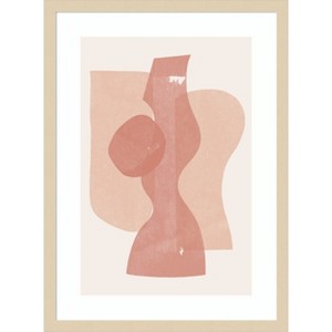 Amanti Art Peach Paper Cut Composition No.1 by The MIUUS STUDIO Wood Framed Wall Art Print - 1 of 4