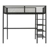 Twin Size Metal Loft Bed with 4-Tier Shelves and Storage - 3 of 4