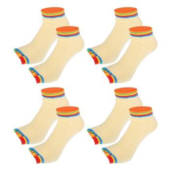 Unique Bargains Non Slip Half Finger Toe Socks 4 Pair Yellow : Target