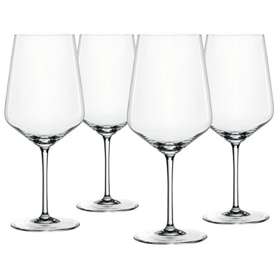 European-Made Lead-Free Crystal Red Wine Glasses, Set of 4, 22.2 oz