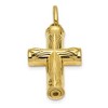Black Bow Jewelry 10k or 14k Yellow Gold Polished Cross Ash Holder Pendant, 16 x 25mm - 2 of 4