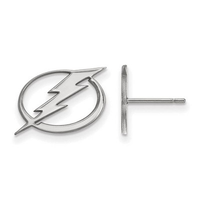 Black Bow Jewelry 14k White Gold Tampa Bay Lightning NHL Stud Earrings
