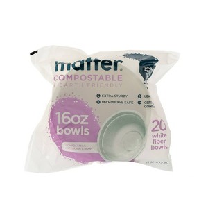 Matter Compostable Fiber Disposable Bowls - White - 16oz/20ct - 1 of 4