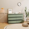 Lyngins Dresser for Bedroom with 6 Drawers,Chest of Drawers Wide Dresser TV Stand for Living Room,Hallway,Green - 4 of 4
