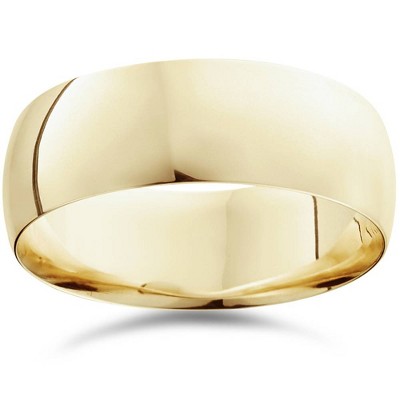 Pompeii3 8mm Dome High Polished Wedding Band 10K Yellow Gold