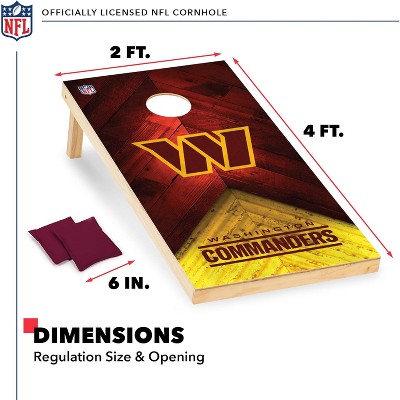 Washington Commanders 2'x4' Wood Cornhole Set with Bean Bags