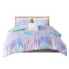 Sapphtopaz Watercolor Tie Dye Printed Comforter Set Features Piped Edge Borders, Bedding Set Quilt Set with Throw Pillows, Machine Washable - 3 of 4