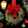 6 Pcs Small Wreaths Real Artificial Cedar Greenery with Berries 9.8 Inch Kitchen Cabinet Xmas Holiday Decoration Front Door - 3 of 4