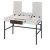 PAGED 47 Inches Computer Desk Modern Simple Office Desk with 3 Drawers and 2-Tier Shelf for Office, Study - 3 of 4
