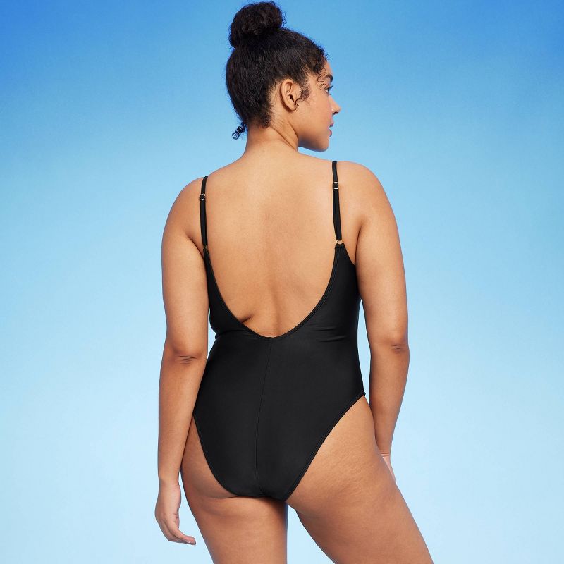 Women's High Leg Cheeky Scoop Back One Piece Swimsuit - Wild Fable™, 6 of 9