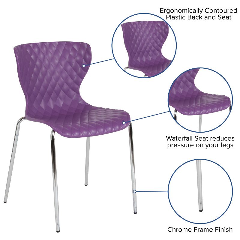 Flash Furniture Lowell Contemporary Design Plastic Stack Chair, 4 of 14