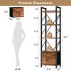 Celebalcony 5 Tier Bookcase with Drawer, Modern Tall Storage Organizer, Industrial Book Shelves for Bedroom, Living Room, Office, Rustic Brown - 3 of 4