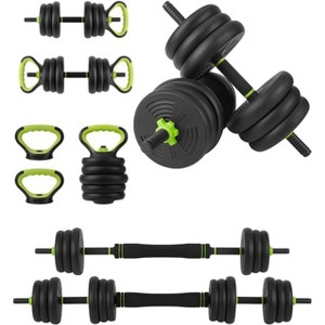 44 LB 4-in-1 Adjustable Dumbbell Set - Converts to Kettlebell, Barbell & Pull-Up Bar, Space-Saving Home Gym for Men & Women - 1 of 4