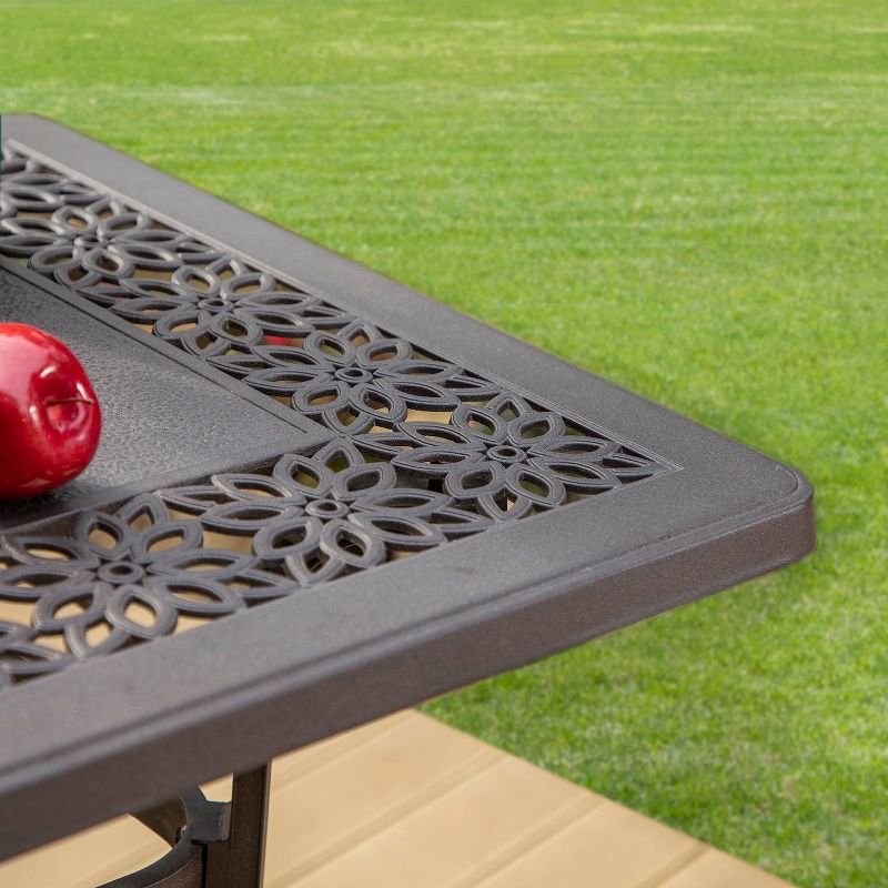 Outdoor Cast Aluminum Square Bistro Table - Captiva Designs, 6 of 9