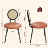 Dining Chairs Set of 2, Rattan Kitchen Chairs with Thicken Upholstered, Modern Dining Room Chairs Set of 2, Space Saving Dining Chairs - 2 of 4
