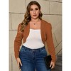 Women Plus Size Open Front Cardigan 3/4 Sleeve Cropped Bolero Shrug Cardigan Sweater - 4 of 4