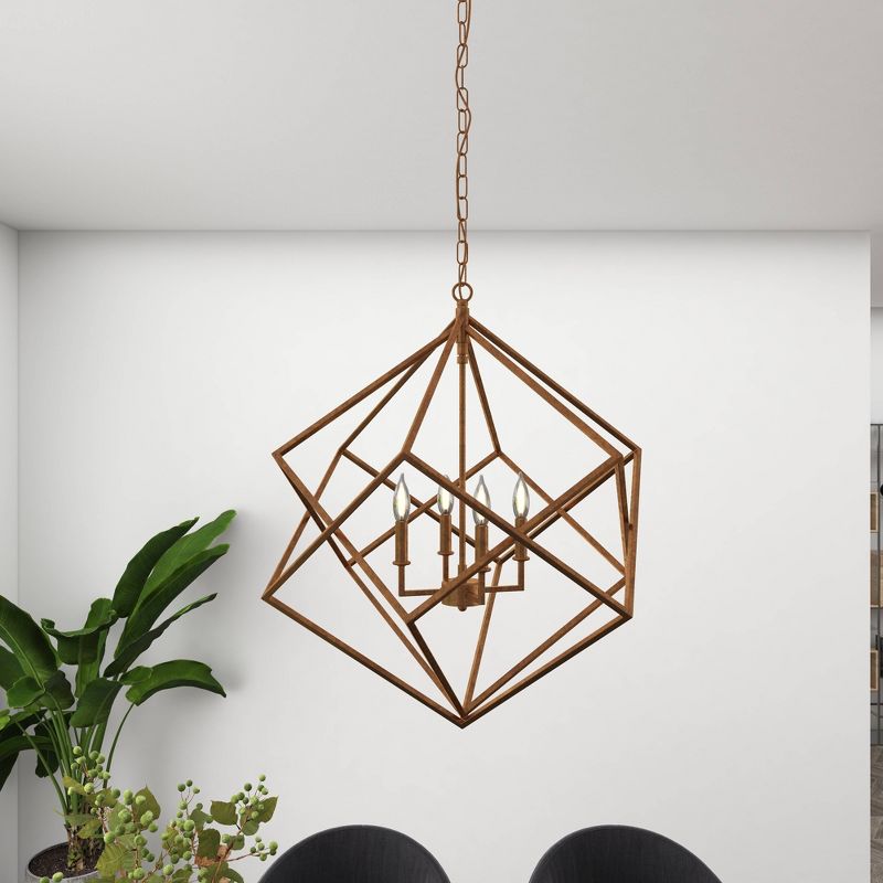 Modern Metal Chandelier with Link Style Chain Gold - Olivia &#38; May, 6 of 18