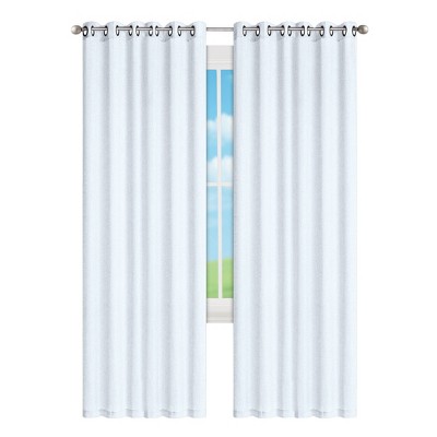 Collections Etc Hashton Faux Linen Panel Pair