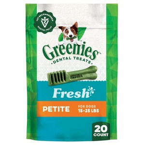 Greenies Small Fresh Mint Flavor Chewy Dental Dog Treats- 12oz/20ct - 1 of 4