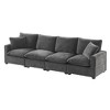 NicBex Couches for Living Room 110" Modern Modular Sofa 4 Seat Chenille Upholstered Freely Combinable Sofa Couch Set with 2 pillows, Grey - 4 of 4