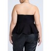 ELOQUII Women's Plus Size Strapless Flared Peplum Top - 3 of 4