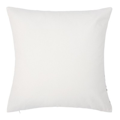 Pipin Beige and Black Abstract Square Throw Pillow