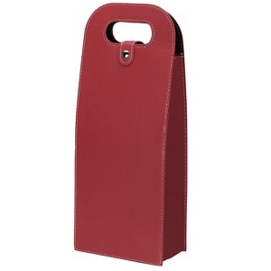 Unique Bargains Foldable Reusable Leather Wine Gift Bags for Picnic Party - 1 of 4