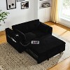 NicBex Convertible Sleeper Chair,Modern Pull-out Sofa Bed with Backrest,Comfortable Couches for Living Room,Black/Beige/Yellow/Ivory - 4 of 4