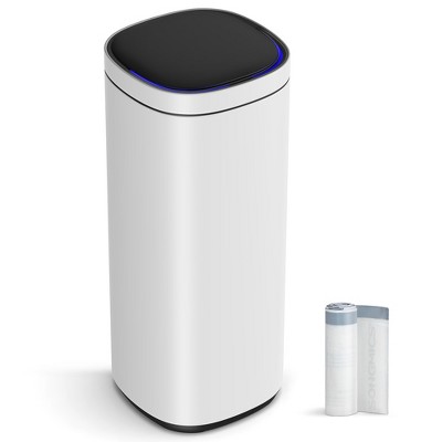 SONGMICS Motion Sensor Trash Can, 13 Gallon Automatic Kitchen Garbage Can, Multi-Colored Indicator Lights, Ozone Odor Control