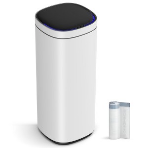 SONGMICS Motion Sensor Trash Can, 13 Gallon Automatic Kitchen Garbage Can, Multi-Colored Indicator Lights, Ozone Odor Control - 1 of 4
