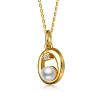 Personalized 14K Gold Plated Initial Pearl Pendant Necklace for all ages: A Charming gold Elegant Keepsake Gift - 3 of 3