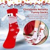 BABYYER Christmas Socks Holding Hands, 4 Pcs Magnetic Funny Long Sock, Breathable and Comfortable Xmas Holiday Gifts for Mens Womens - 2 of 4