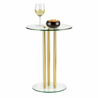 mDesign Long Metal and Glass Top Rectangular Coffee Accent Table