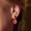 Ross-Simons 6.50 ct. t.w. Pink Topaz and .80 ct. t.w. Rhodolite Garnet Drop Earrings With .14 ct. t.w. Diamonds in 18kt Gold Over Sterling - 3 of 4