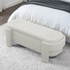 Lyngins Large Storage Bench, 51.5"L Upholstered Storage Ottoman, Ottoman with Storage, Linen Fabric Foot Stool, Bed Bench, Fully Assembled - 2 of 4