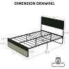 Simple Bed Full Size, Platform Bed with Linen Upholstered Headboard and Footboard Sturdy Steel Slat Bed Mattress Foundation Enough Space for Storage - 2 of 4