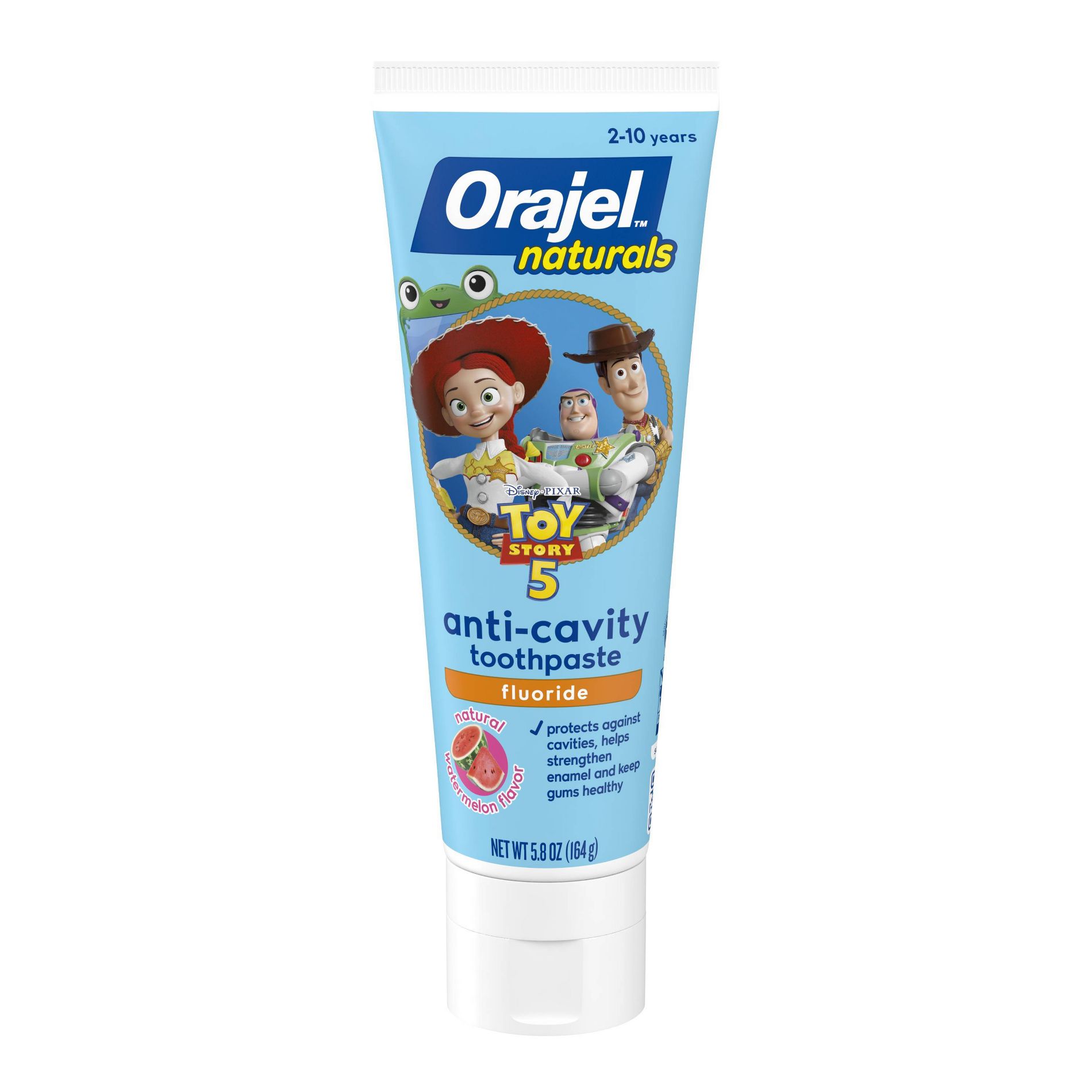 Orajel Naturals Kids' Toy Story 5 Anti-Cavity Fluoride Training Toothpaste - Natural Watermelon - 5.8oz