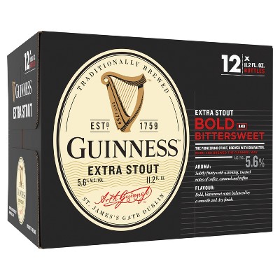 Guinness Extra Stout Beer - 12pk/11.2 fl oz Bottles