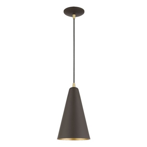 Livex Lighting Metal Shade 1 - Light Pendant in  Bronze/Antique Brass - image 1 of 2