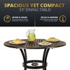 Kinger Home 34-inch Patio Outdoor Dining Table with Umbrella Hole, Cast Aluminum Patio Dining Furniture Table, Brown - 4 of 4