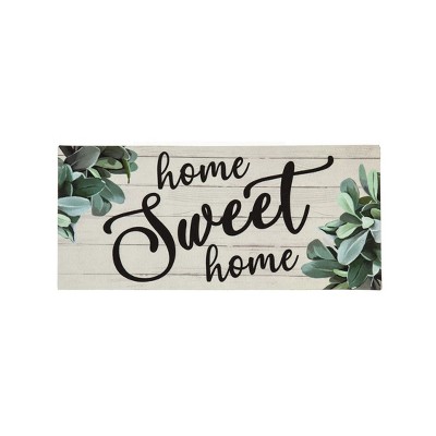 Evergreen Home Sweet Home Eucalyptus Sassafras Indoor Outdoor Switch Doormat 1'10"x10" Multicolored