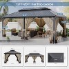 ALAULM Wall Mount Gazebo Outdoor Pergola, Hardtop Lean to Gazebo Canopy Awnings with Sloped Roof and Sturdy Steel Frame, for Patio, Deck, Backyard - 2 of 4