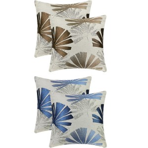 Unique Bargains 4 Pcs Tropic Leaf Pattern Home Decor Throw Pillow Covers for Couch Sofa - 1 of 4