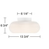 Possini Euro Design Sandringham 13 3/4" Modern Semi Flush-Mount Ceiling Light Fixture Kitchen Foyer Hallway Round LED Sanded White Finish Metal - 4 of 4