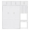 KIGFTSOD Full Size Wall Murphy Bed with Desk, Top Cabinet and Storage Shelves, Space Saving Foldable Bed,White - 3 of 4